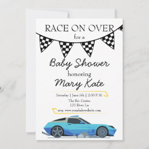 Race Car Baby Dusche Thema Einladung