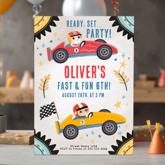 Race Car Birthday Bash Einladung