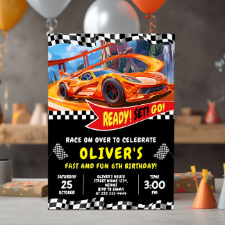 Race Car Birthday Bash Einladung