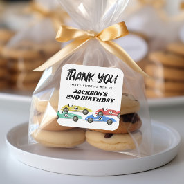 Race Car Birthday Danke Quadratischer Aufkleber