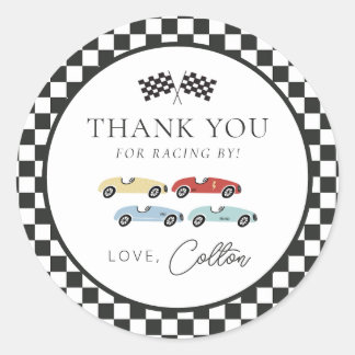 Race Car Birthday Danke Stickers
