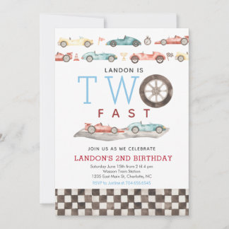 Race Car Birthday Einladung