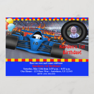 Race Car Birthday Einladung