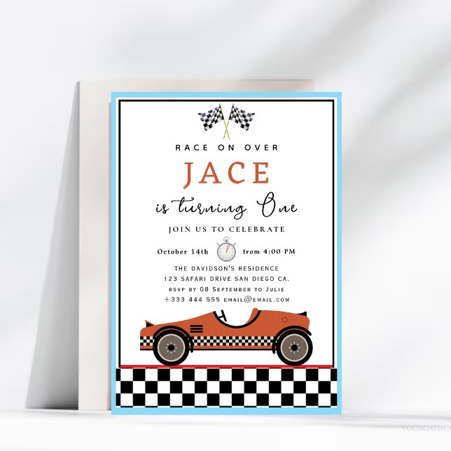 Race Car Birthday Einladung (Von Creator hochgeladen)