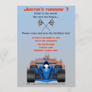 Race Car Birthday Einladung