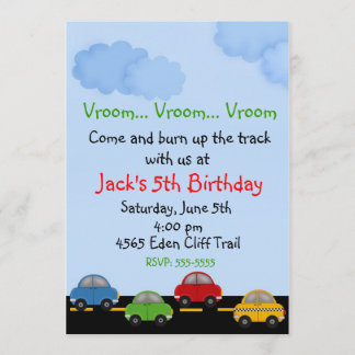 Race Car Birthday Einladungen