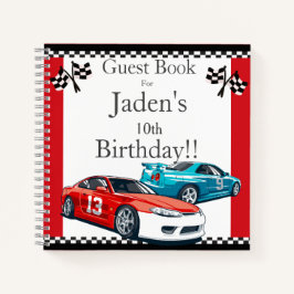 Race Car Birthday Gästebuch Notizbuch