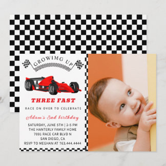 Race Car Birthday Invite – 3rd Birthday Boy Einladung
