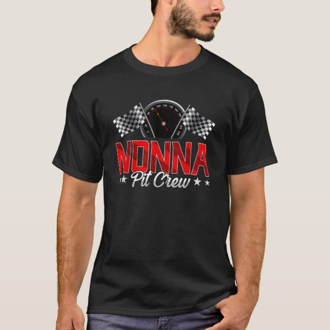 Race Car Birthday Party Racing Family Nonna Pit Cr T-Shirt (Vorderseite)