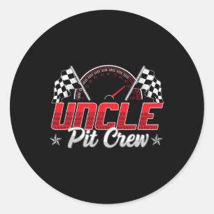 Race Car Birthday Party Racing Family Uncle Pit Cr Runder Aufkleber