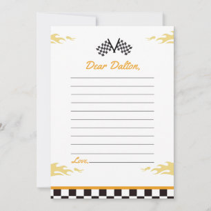Race Car Birthday Party Time Kapsel Note Card Dankeskarte