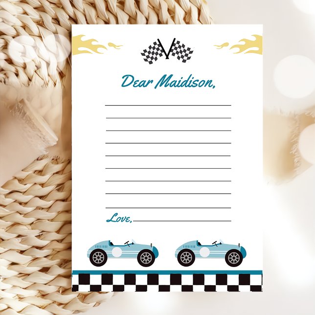 Race Car Birthday Party Time Kapsel Note Card Dankeskarte (Von Creator hochgeladen)