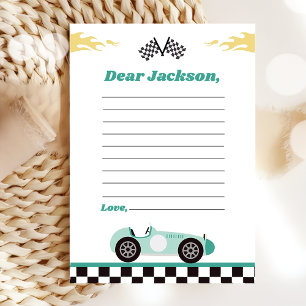 Race Car Birthday Party Time Kapsel Note Card Dankeskarte