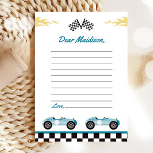 Race Car Birthday Party Time Kapsel Note Card Dankeskarte