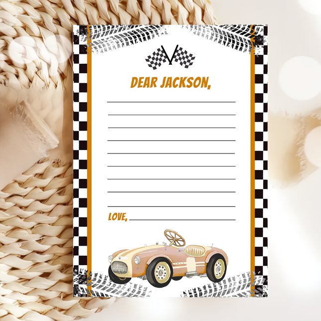 Race Car Birthday Party Time Kapsel Note Card Dankeskarte (Von Creator hochgeladen)