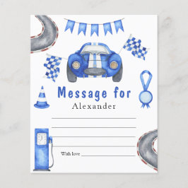 Race Car Birthday - Time Capsule Message