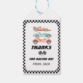 Race Car Birthday, Vintage car, Danke Geschenkanhänger