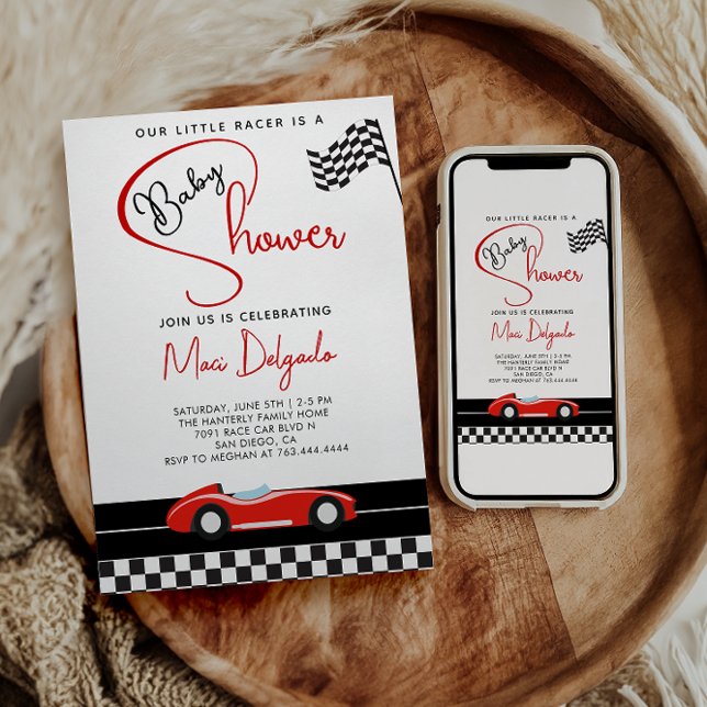 Race Car Boy Baby Shower |Fast and Fun Baby Shower Einladung (Von Creator hochgeladen)