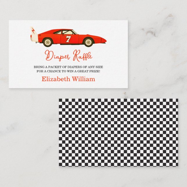 Race Car Boy Baby Shower | Little Racer Party Begleitkarte (Vorne/Hinten)