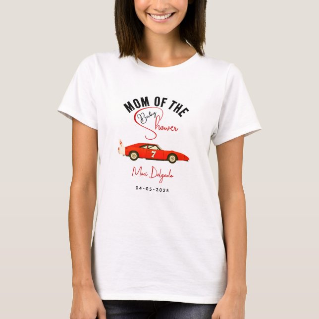 Race Car Boy Baby Shower T-Shirt | Little Racer  (Vorderseite)