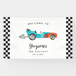 Race Car Boy Geburtstagsparty Willkommen Banner
