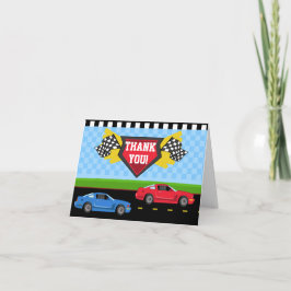 Race Car Danke Karte geklappte Note Card