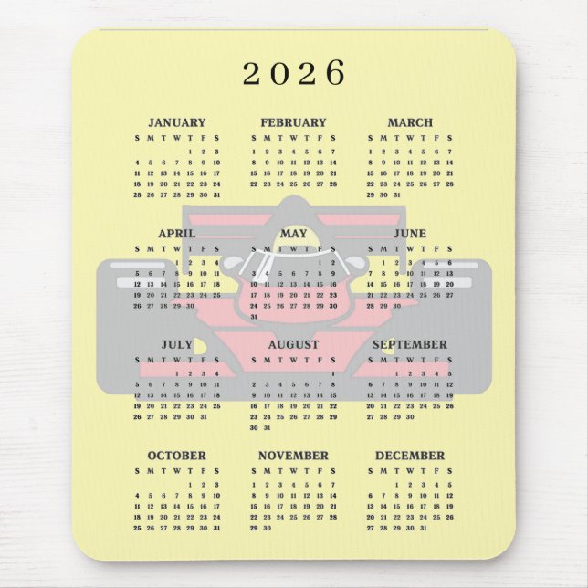 Race Car Design 2026 Calendar Mousepad (Vorne)