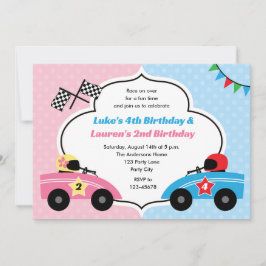 Race Car Einladungen - Zehn Geburtstagskinder