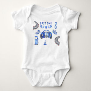 Race Car erste Geburtstagsparty Baby Strampler