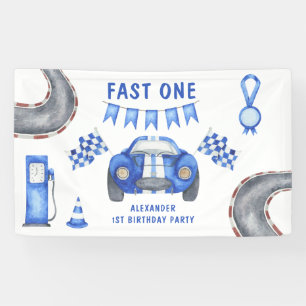 Race Car erste Geburtstagsparty Banner