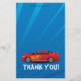 Race Car Flames Boys Geburtstag Danke, dass du gek Flyer