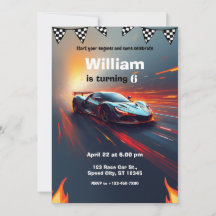 Race Car Flames Rally Birthday Party