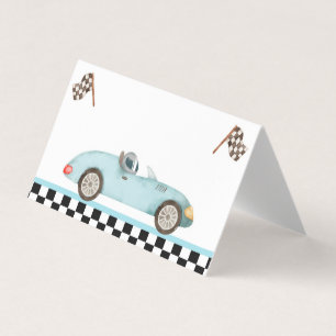 Race Car Food Label Zwei schnelles Geburtstagsgesc Visitenkarten