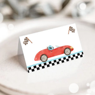 Race Car Food Label Zwei schnelles Geburtstagsgesc Visitenkarten