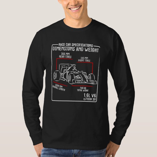 Race Car  Formula Car Engineer Mechanic Racing Car T-Shirt (Vorderseite)