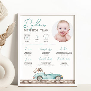 Race Car Foto Milestone Zeichen Poster