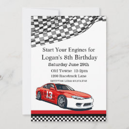 Race Car Geburtstag, 8. Geburtstag Einladung