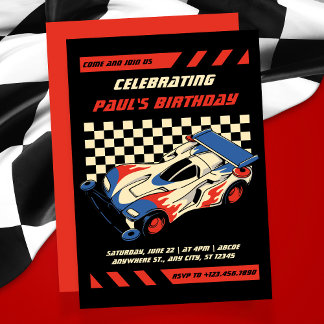 Race Car Geburtstag Einladung