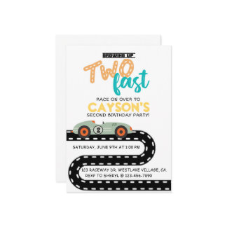 Race Car Geburtstag Einladungen, zweiter Geburtsta Ankündigung