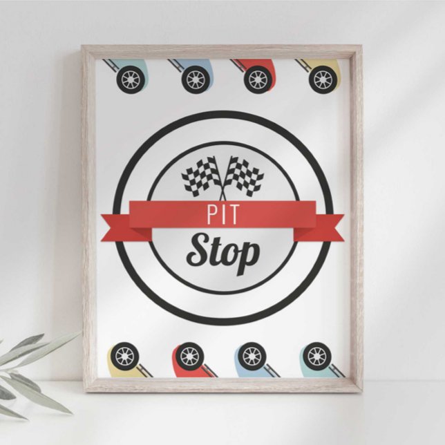 Race Car Geburtstag Pit Stopp Sign Poster (Von Creator hochgeladen)