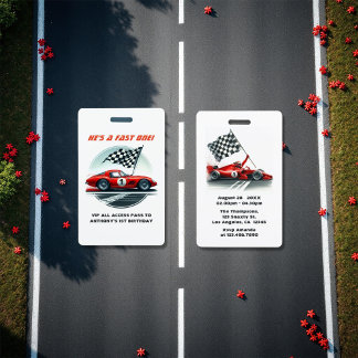 Race Car Geburtstag VIP Pit Crew Pass Ausweis