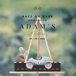 Race Car Geburtstagseinladung, Schnell einen Gebur Acrylschild