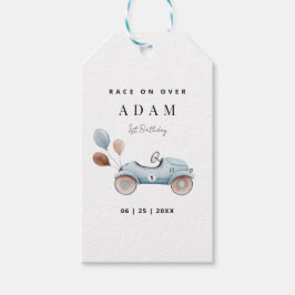 Race Car Geburtstagseinladung, Schnell einen Gebur Geschenkanhänger