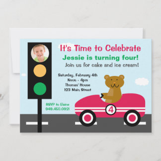 Race Car Geburtstagsparty Einladung