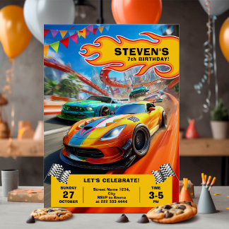 Race Car Geburtstagsparty Einladung