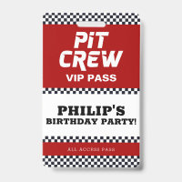 Race Car Geburtstagsparty Pit Crew VIP Pass