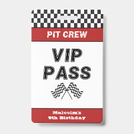 Race Car Geburtstagsparty Pit Crew VIP Pass Stopp Ausweis