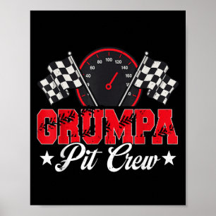 Race Car Geburtstagsparty Racing Family Grumpa Pit Poster
