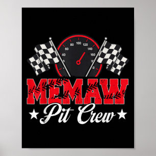 Race Car Geburtstagsparty Racing Family Memaw Pit Poster