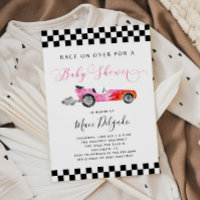 Race Car Girl Baby Shower Einladung